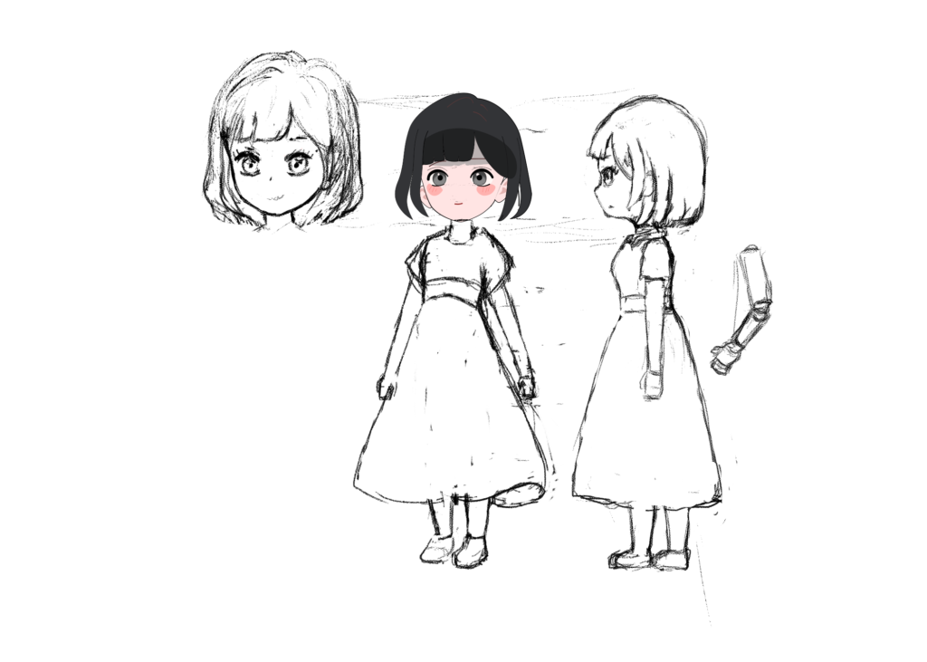 thiết kế nhân vật co gái hoạt hình 2d